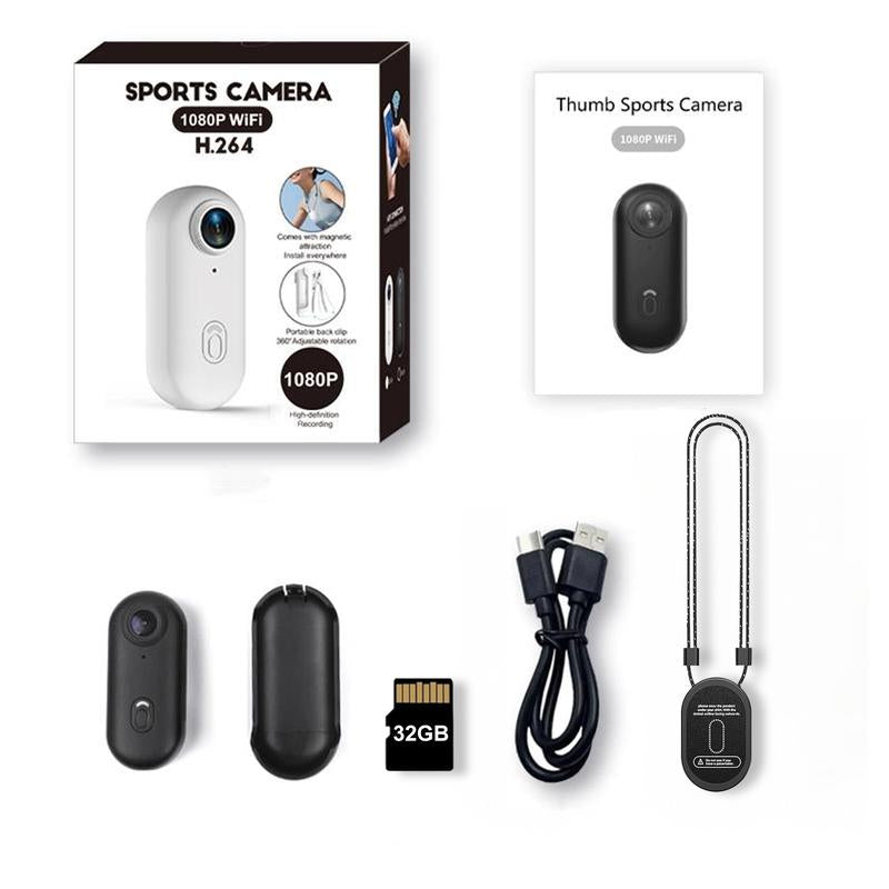 NUISK Tiny Thumb Camera: 128GB, 4K POV Video, Magnetic Mount