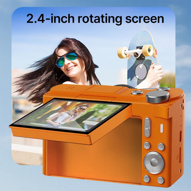 4K Vlogging Camera for Beginners: 64MP, Auto-Focus, 180° Flip Screen